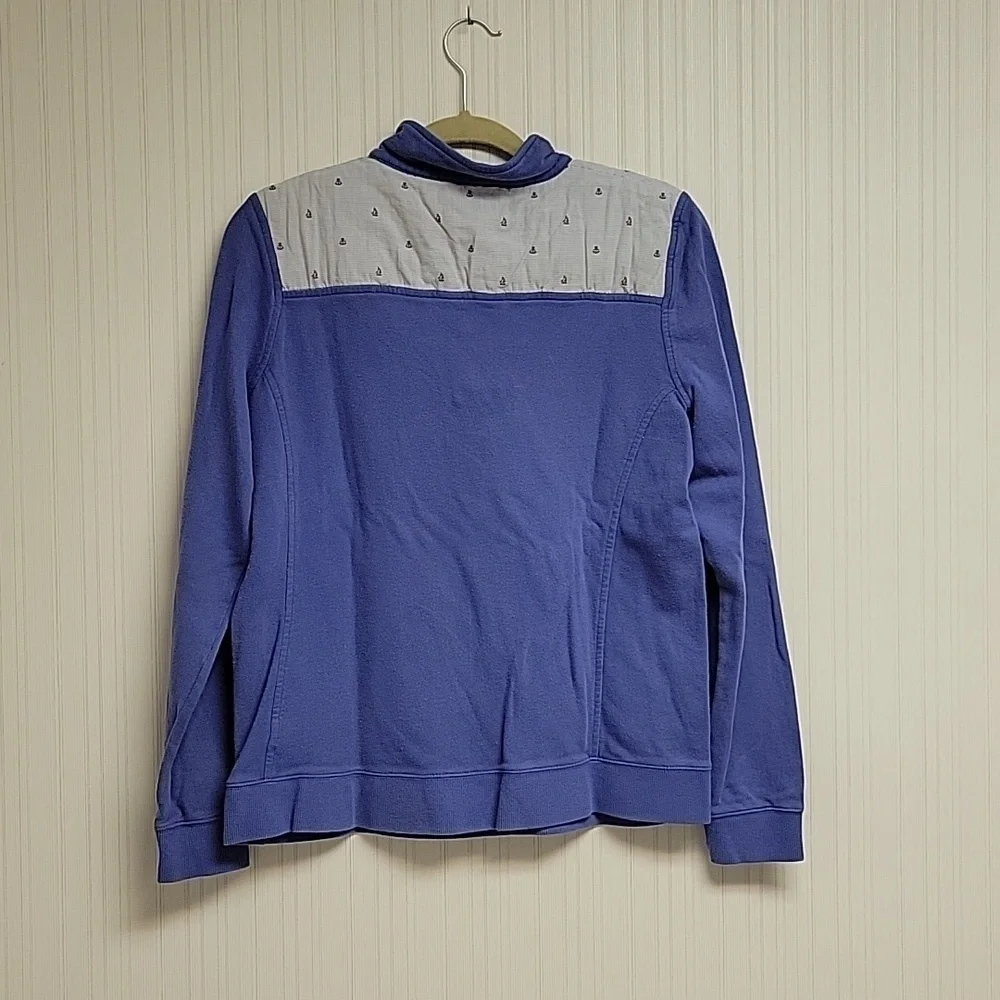 Vineyard Vines Shep Shirt periwinkle 3/4 zip sweatshirt medium coastal preppy